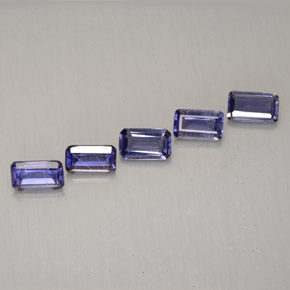 Gemas de iolita violeta natural de  ct, corte esmeralda, VVS-VS