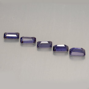 Gemas de iolita violeta natural de  ct, corte esmeralda, VVS-VS