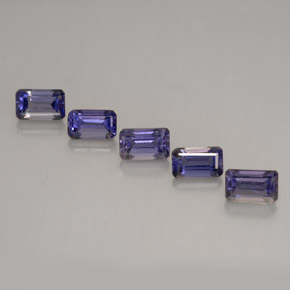 Gemas de iolita violeta natural de  ct, corte esmeralda, VVS-VS