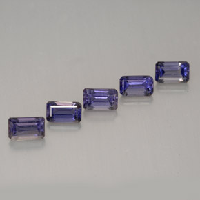 Gemas de iolita violeta natural de  ct, corte esmeralda, VVS-VS