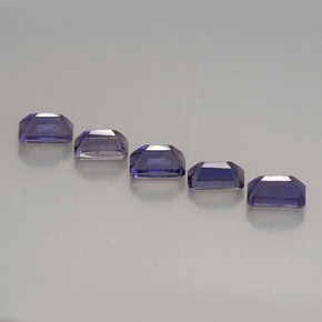 Gemas de iolita violeta natural de  ct, corte esmeralda, VVS-VS
