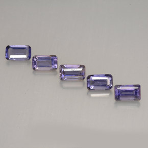 Gemas de iolita violeta natural de 1,34 ct, corte esmeralda, VVS-VS