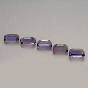 Gemas de iolita violeta natural de 1,34 ct, corte esmeralda, VVS-VS