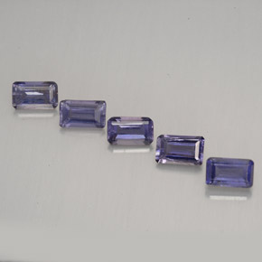 Gemas de iolita violeta natural de  ct, corte esmeralda, VVS-VS