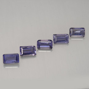 Gemas de iolita violeta natural de  ct, corte esmeralda, VVS-VS