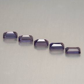Gemas de iolita violeta natural de  ct, corte esmeralda, VVS-VS