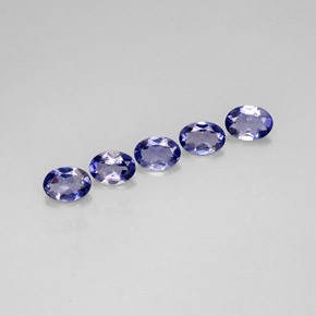 Gemas de iolita azul natural de  ct, corte óvalo, VVS-VS