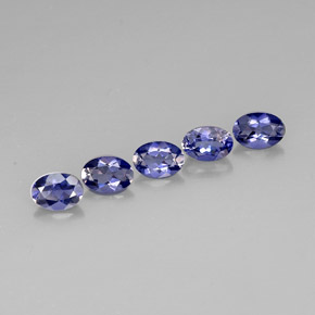 Gemas de iolita azul natural de  ct, corte óvalo, VS