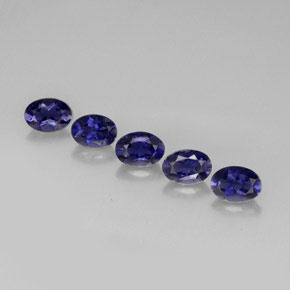 Gemas de iolita azul natural de  ct, corte óvalo, VS