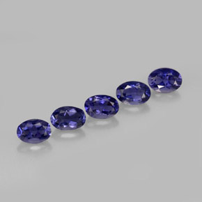 Gemas de iolita azul natural de  ct, corte óvalo, VS