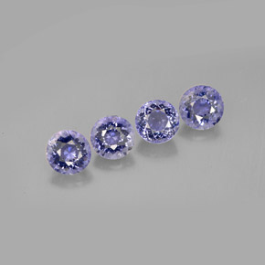 Gemas de iolita azul natural de  ct, corte redondo, VVS-VS