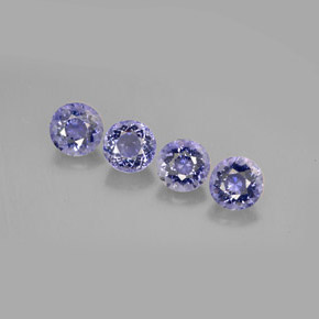 Gemas de iolita azul natural de  ct, corte redondo, VVS-VS