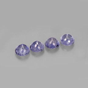 Gemas de iolita azul natural de  ct, corte redondo, VVS-VS