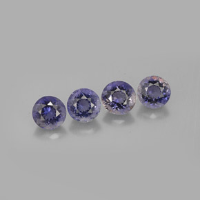 Gemas de iolita azul natural de  ct, corte redondo, VVS-VS
