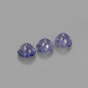 Gemas de iolita azul natural de  ct, corte redondo, VS