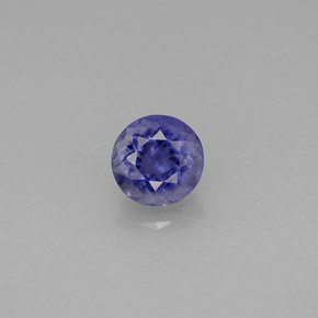 Iolita azul natural de 0,61 ct, corte redondo, VS