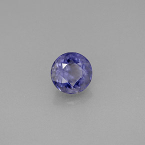 Iolita azul natural de 0,61 ct, corte redondo, VS