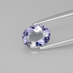 Iolita violeta natural de 0,89 ct, corte óvalo, VS