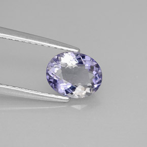 Iolita violeta natural de 0,89 ct, corte óvalo, VS