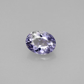 Iolita violeta natural de 0,75 ct, corte óvalo, VS