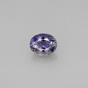 Iolita violeta natural de 0,52 ct, corte óvalo, VS