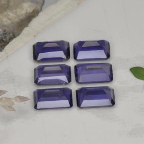 Gemas de iolita azul natural de 2,88 ct, corte esmeralda, VS