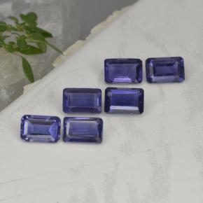 Gemas de iolita azul natural de 3,20 ct, corte esmeralda, VS