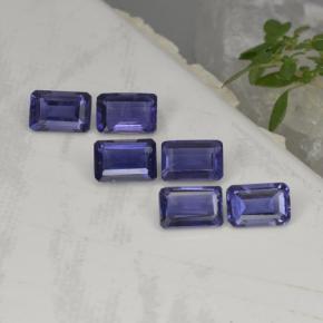 Gemas de iolita azul natural de 3,20 ct, corte esmeralda, VS