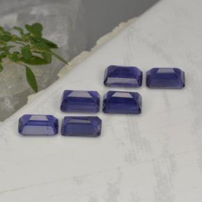 Gemas de iolita azul natural de 3,20 ct, corte esmeralda, VS