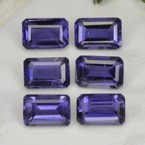 Gemas de iolita azul natural de 2,97 ct, corte esmeralda, VS