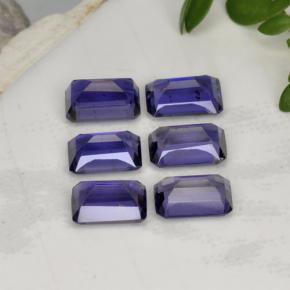 Gemas de iolita azul natural de 2,97 ct, corte esmeralda, VS