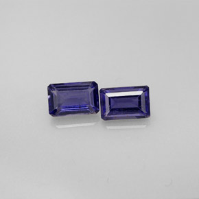 Gemas de iolita azul natural de  ct, corte esmeralda, VS