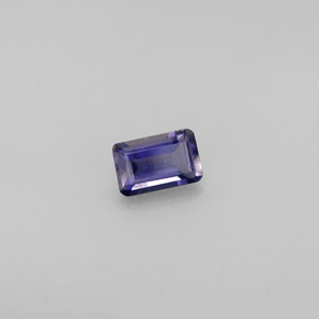 Iolita azul natural de 0,50 ct, corte esmeralda, VS