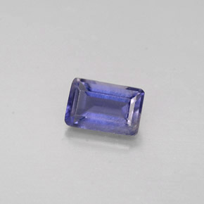 Iolita azul natural de 0,49 ct, corte esmeralda, VS