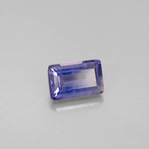 Iolita azul natural de 0,49 ct, corte esmeralda, VS