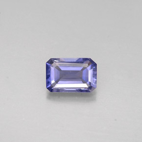 Iolita azul natural de 0,45 ct, corte esmeralda, VS