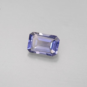 Iolita azul natural de 0,45 ct, corte esmeralda, VS