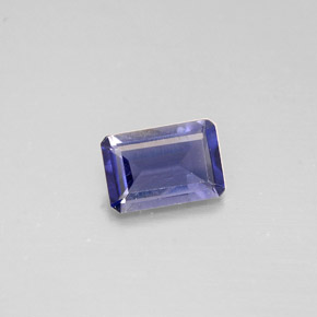 Iolita azul natural de 0,42 ct, corte esmeralda, VS