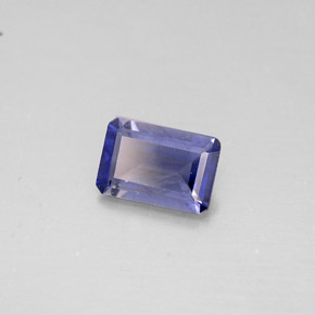 Iolita azul natural de 0,42 ct, corte esmeralda, VS