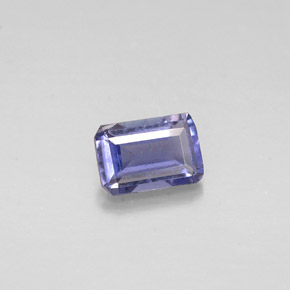 Iolita azul natural de 0,46 ct, corte esmeralda, VS
