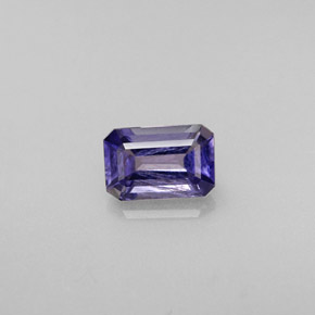 Iolita azul natural de 0,48 ct, corte esmeralda, VS