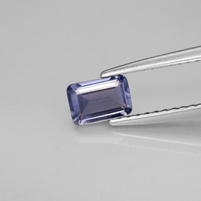 Iolita azul natural de 0,45 ct, corte esmeralda, VS