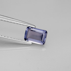 Iolita azul natural de 0,45 ct, corte esmeralda, VS