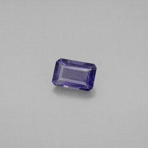 Iolita azul natural de 0,51 ct, corte esmeralda, VS