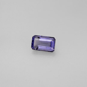 Iolita azul natural de 0,52 ct, corte esmeralda, VS