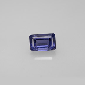 Iolita azul natural de 0,57 ct, corte esmeralda, VS