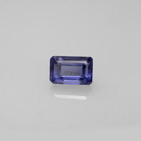 Iolita azul natural de 0,57 ct, corte esmeralda, VS