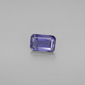 Iolita azul natural de 0,47 ct, corte esmeralda, VS