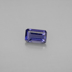 Iolita azul natural de 0,50 ct, corte esmeralda, VS