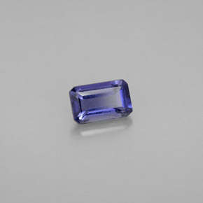 Iolita azul natural de 0,50 ct, corte esmeralda, VS
